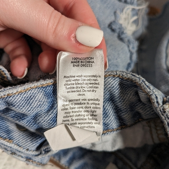 Pacsun Distressed High Rise Festival Shorts in Classic Blue Jean‎ Size 24 - Picture 7 of 7